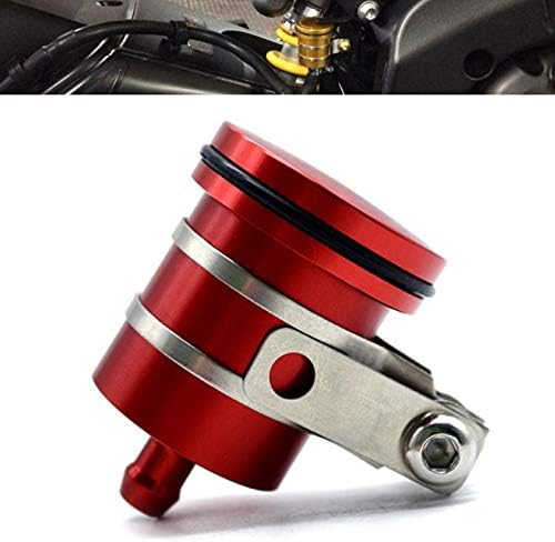 YIMOTO Motorcycle Brake Fluid Reservoir CNC Aluminum Front or Rear Oil Cup for YZF R1 R3 R6 R25 R15 R125 600R for Ducati Monster 821 Stripe Dark 1200 S Stripe 1100S 1100 EVO (Red)