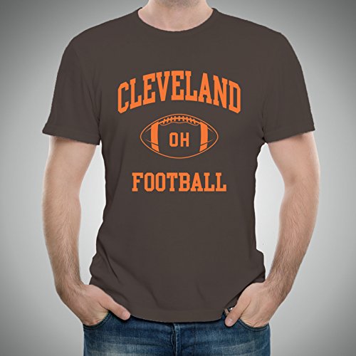 Cleveland Classic Football Arch Basic Cotton T-Shirt - 3X-Large - Dark Chocolate