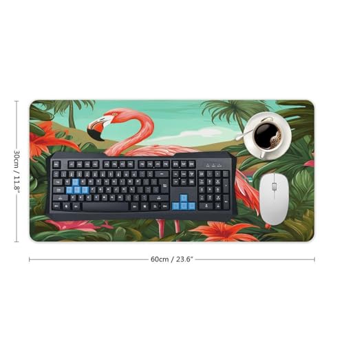 Tropical Flamingo Desk Pad con base de goma, grande, para juegos miniatura 2