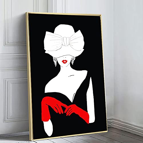 Affiches et impressions sur le mur d'un salon élégant Mystery Lady