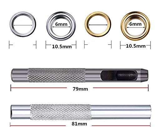 Occhielli Utensili Occhiello Rivetti, 100 Pezzi 5mm Strumento Set Occhielli Grommet Kit Occhielli Con Rondelle, Occhielli Per Scarpe Abbigliamento - Foto 7