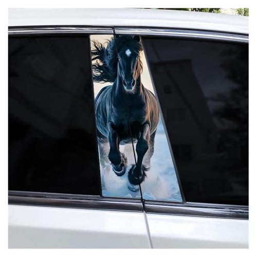 2pcs Running Horse Car B-Pillar Sticker Waterproof Covering Scratches Car