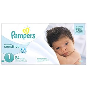 Diapers Newborn/Size 1 (8-14 lb), 84 Count – Pampers Swaddlers Sensitive Disposable Baby Diapers, Super Pack