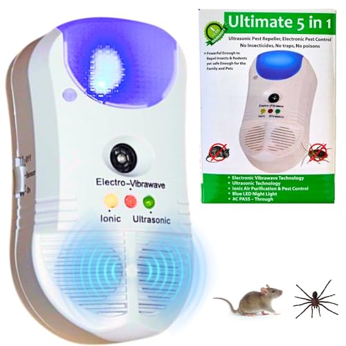 Ultrasonic Pest Repeller Rodent Repellent - Electronic Plug In Control for Rats Mouse Mice Insects Spiders Bugs Cockroaches Advanced 2018 Device Safe for Humans & Pets Chemical Free for Home Business