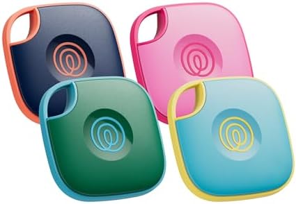 Life360 Tile - Bluetooth Tracker, Keys Finder and Item Locator for Keys, Bags and More. Phone Finder. Both iOS and Android Compatible. 4-Pack (Colors)
