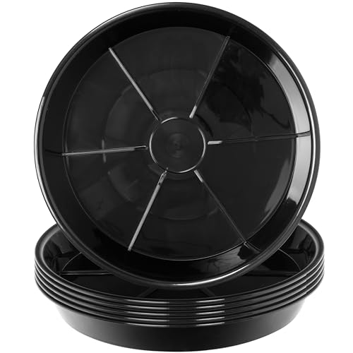 Afrine 2 Pack Plant Saucer Drip Tray 12 inch, Heavy Sturdy Plastic Planter Flower Pot Saucers for Indoor Outdoor Garden, Plant Water Drip Trays for