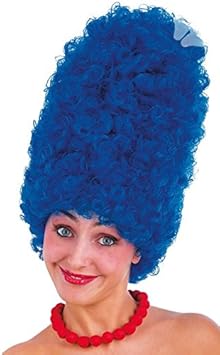 Dc Perruque Marge Simpson 35 Cm Synthetique Bleu Amazon Fr Vetements
