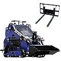 DIGMIGHT Powerful Standing-On Mini Skid Steer Loader - 23 hp Gas Engine, Perfect for Landscaping and Farming, Compatible with Mini Skid Steer Lndustrial Tracked Machine (Blue-1)