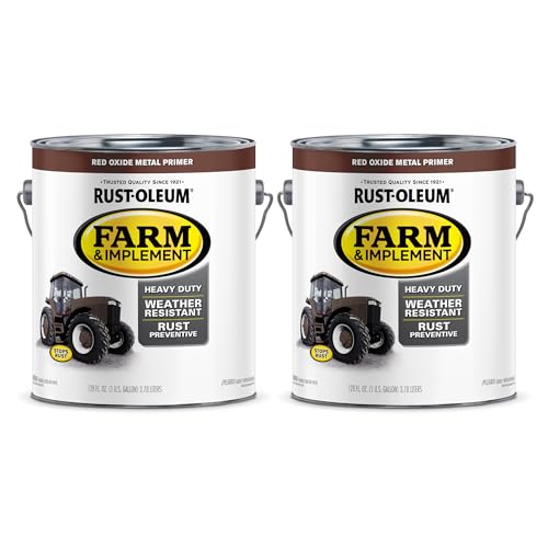 Image of Rust-Oleum 280171-2PK Farm & Implement Enamel Primer, Gallon, Red Oxide Metal Primer, 2 Pack