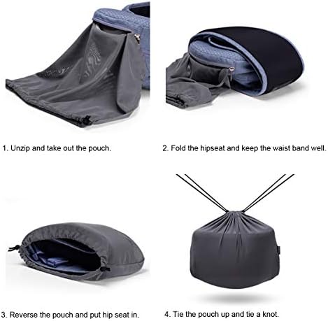 Bebamour Hipseat Baby Carrier 0-36 Months, Lightweight Adjustable Back Supporting Waist Stool, 3 in 1 Baby Carrier Newborn to Toddler Seat (Grey Purple)