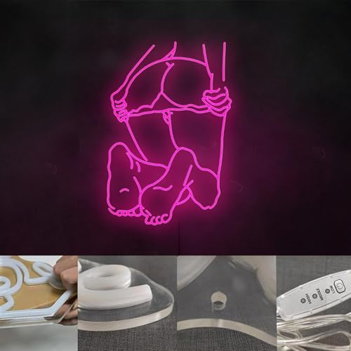 Image of Neon Sign Custom Neon Signs 26 inch 3D Wall Art Sliding Panty Neon Signs for Wall Decor,Game Room,Bedroom, Party, Holiday Gifts for Women,Size:65cm