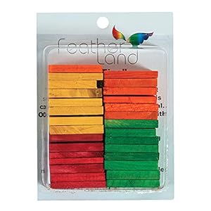 Featherland Paradise | Multi-Colored Wood Slats to Create or Repair Bird Toys | 1 1/2″ x 2 1/4″ (Pack of 30)