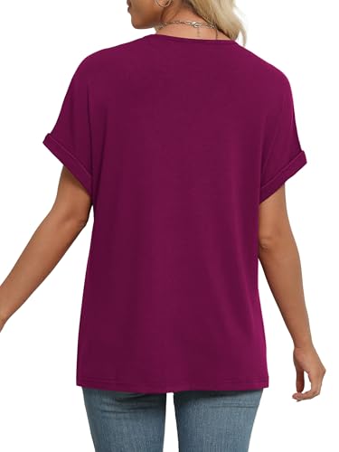 Image of WIHOLL Womens Summer Tops Short Dolman Sleeve Shirts 2026 Fashion V Neck Outfits Clothes