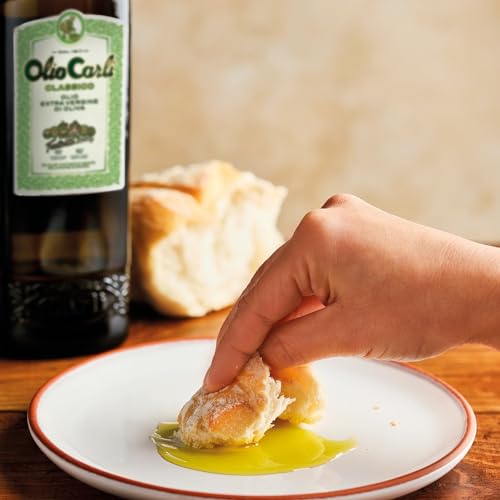 Olio Carli Extra Virgin Olive Oil 17 fl oz – Delicate Italian Extra Virgin Olive Oil 0.5 Liters – Low Acidity & High Oleic EVOO