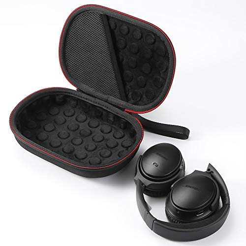 Image of Hard Case for Bose QuietComfort 35 (Series II), QC35, QC25, QC15 Wireless Headphones Accessories. Travel Carrying Storage Bag - Black(Black Lining)