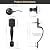 Brotima Black Front Door Handle, Door Handle Exterior, Single Cylinder Front Door Handles Only, Matte Black Front Door Handle No Lock