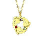 【Collier Pied de Bébé Personnalisé】Pendentif pieds bébé personnalisable,vous pouvez garver des prénoms de bébé ou le date de naissance pour commémorer la enfance de votre enfant en ayant personnalisé gravés sur ce pendentif pied bébé.Gravez le nom de votre bébé sur le pendentif avec la Pierre de naissance de son mois de naissance et laissez votre amour incarné dans le collier.