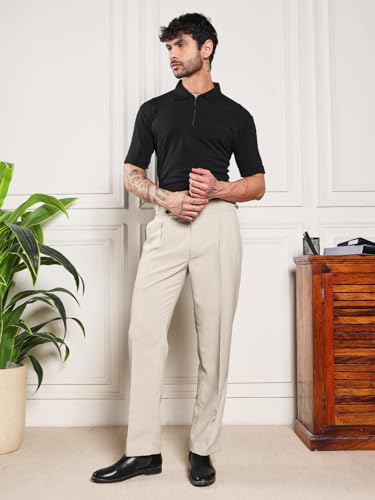 Image of Gurkha Pants for Men | Trouser for Men | Formal Pant | Double Button | Loose Fit Trouser High Waist Pleated Casual Trousers | Vintage Straight Leg Pants for Office Smart Casual Travel Party