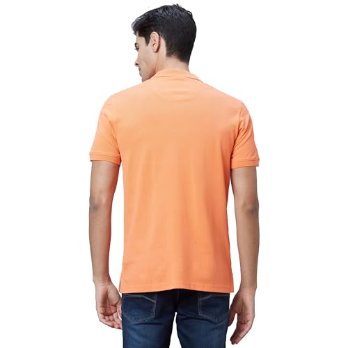 Image of Park Avenue Slim Fit Pure Cotton Print Pattern Polo Neck Casual T-Shirt