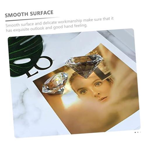Cristal diamant décoratif avec support argenté ornement de bureau chic