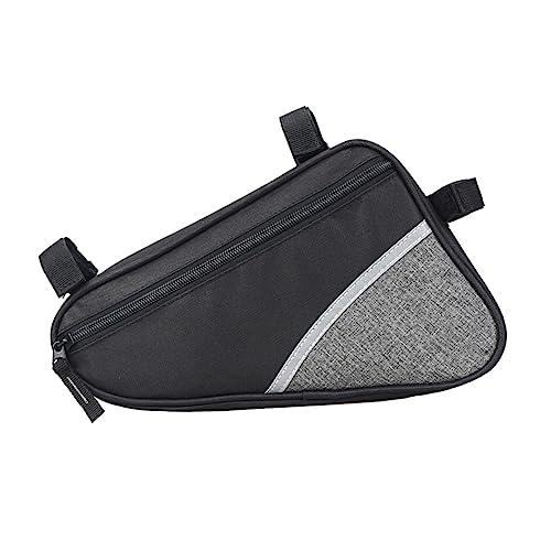 ifundom Bike Triangle Bag Front Frame Pouch for Mountain and Road Bikes Durable Grey Design for Outdoor Cycling Gear and Tool Storage