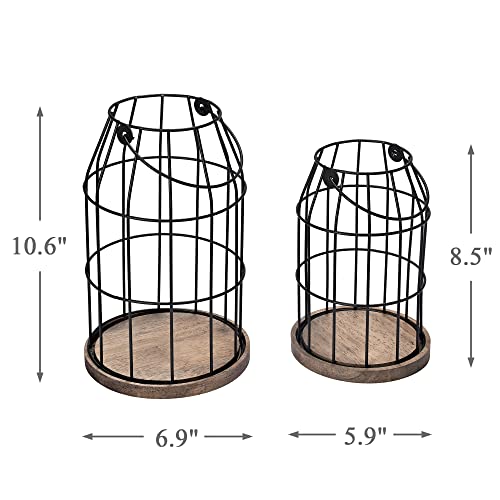 Yorkmills Candle Lantern Farmhouse Decor Set Of 2, Metal Candle Holders Lantern Decorative Table Centerpieces For Dining Room Decor, Pillar Candle Holder For Flameless Candles Modern Rustic Home Decor #TOP1