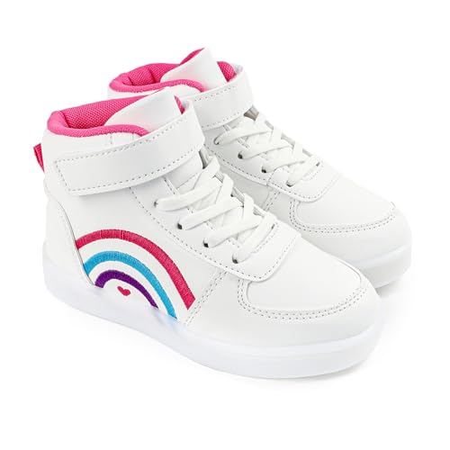 Girls High Top Sneaker Non Slip Casual Walking Lightweight Lace Up Sneakers for Little/Big Kid