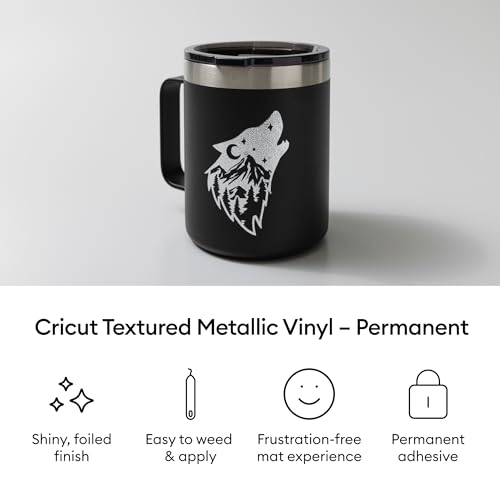 Cricut™ strukturiertes, metallisches Vinyl – permanent, Luxe-Musterset – 30,5 x 30,5 cm / 12 x 12 Zoll (6 Stk.)