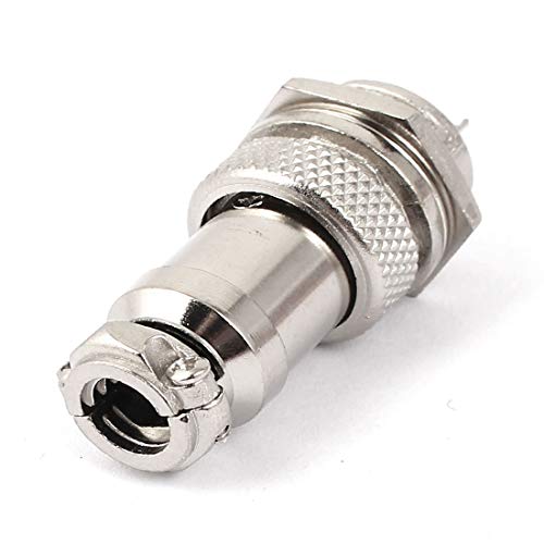 Conector de metal aviation GX16-2 16mm 5A 250V plateado miniatura 2