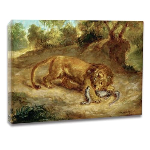 Toile Lion Eugène Delacroix tableau encadré prêt à poser pour mur vide