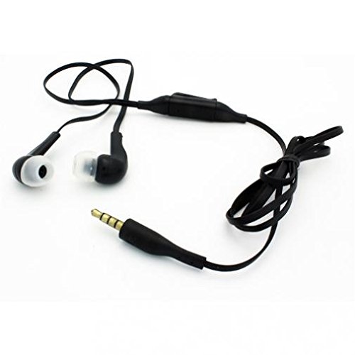 Sound Isolating Handsfree Headset Earphones Earbuds w Mic Dual Headphones Earpieces Stereo Flat Wired 3.5mm [Black] for iPod Nano 5th Gen, 7th Gen, Touch 1st Gen, 2nd Gen, 3rd Gen, 4th Gen, 5th Gen
