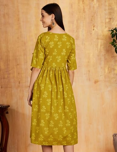 Image of Amazon Brand - Myx Women's Cotton Relaxed Fit A Line Kurta (Available in Plus Sizes)
