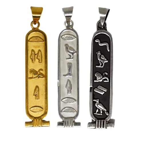 Customize your pendant Necklac Personalized Cartouche 925 Sterling Silver 1-Sided and 2 Sided Translate into ancient egyptian Hieroglyphic or Arabic