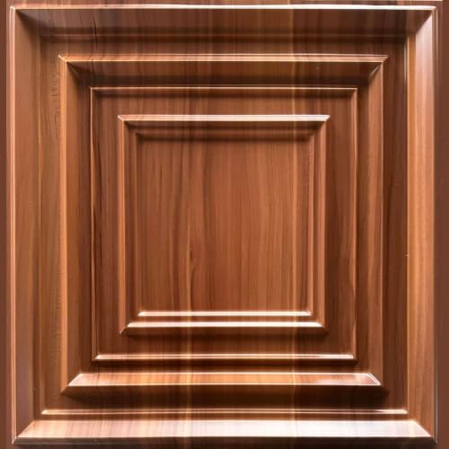 Image of Kayra Decor 3D PVC Wall Panels for Bedroom & Living Room | Frame Design |Wooden Color | 19.7 x 19.7 Inch | Pack of 12 | 32.28 Sq Ft