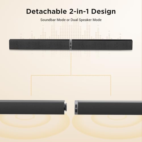 Maraawa Sound Bar with Subwoofer,120W Sound Bar Bluetooth 5.3 Soundbar Surround Sound System, Detachable Home Theater Speaker with ARC/Optical/AUX Connection, Remote Control for TV/PC/Projector - image 2
