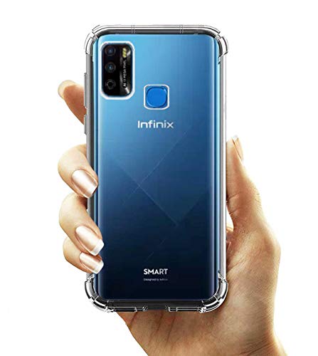 Image of Soft Flexible Silicone Back Cover (Infinix Smart 5, Transparent Case + Screen Guard)