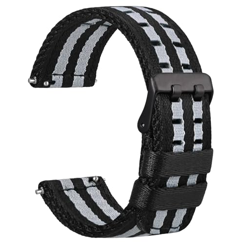 Image of WOCCI Double Holes Nylon Watch Bands, Silky Nylon Straps, Quick Release, Compatible Watch Lug Width 18mm 20mm 22mm
