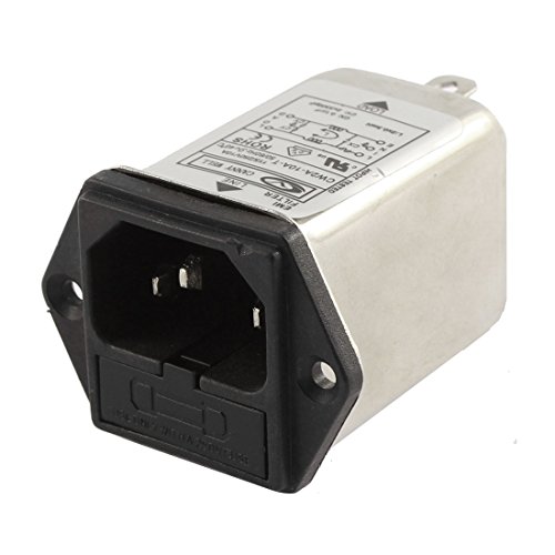 Sourcing Map A15060800UX0447 Uxcell Ac 115/250V 10A Cw2A-10A-T Noise Suppressor Power Emi Filter cover