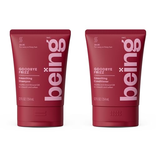 being GOODBYE FRIZZ Smoothing Shampoo and Conditioner Set 354mL with Jojoba and Almond Oil