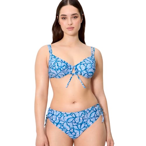 YSABEL MORA. Conjunto De Bikini Moldeador Reductor De Pecho Flores Copa C Paradise. con Aro Y Efecto Reductor. Compresión en Abdomen,Tirantes Regulables. Lateral Ajustable. Colección Paradise