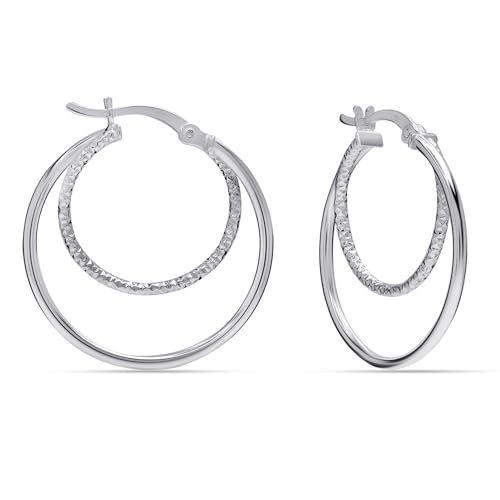 Boucles d'oreilles créoles torsadées argent 925 LeCalla artisanat d'exception pour femme