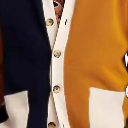 Men's Color Block Lightweight Open Sweater V Neck Button Down Casual Cardigans Fashion Knitted Cardigan Tops4