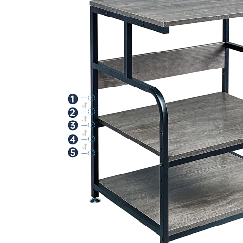 Image of Fannova Gray Printer Stand, 23.6 inchx18.9 inch Large Printer Table with Storage