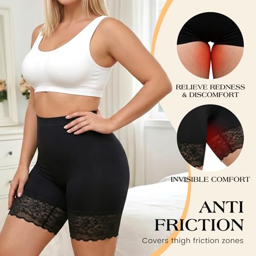 Image of ZENUTA 3pcs Lace Slip Shorts for Under Dresses Women, Anti Chafing Shorts Women, Bloomers Boyshorts Panties Lace leggings