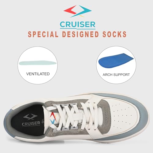 Image of Cruiser Mens Sneaker | Casual Shoes | Cushioned Insole | Lace-Up Design | Arch Support & Ventilated Comfort | Perfect Pair with Casual Outfit (Augustus)