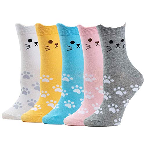 Ouinne 5 Paires Chaussettes Animal, Fille Femmes Chaussettes Mignonnes de Bande Dessinée...