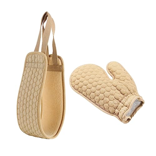 IWOWHERO 2Pcs Back Shower Towel Exfoliating Gloves Double Sided Rubbing Strip for Cleaning Durable Shower Mitts for Daily Use Comfortable Bath Supplies