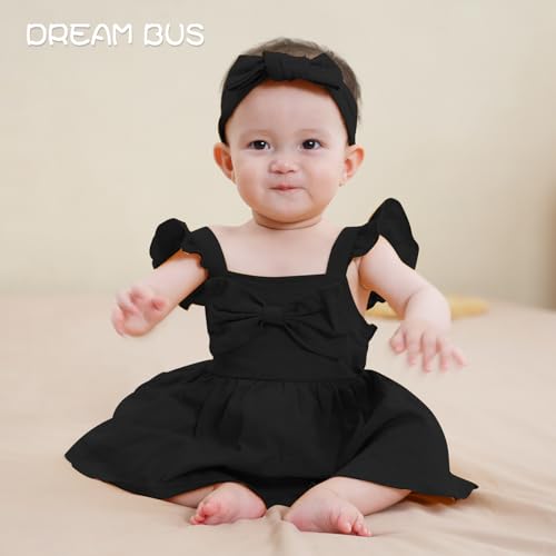 DREAM BUS Newborn One-piece Romper Dress Infant Ruffle Sleeveless Bodysuit with Headband Baby Clothes Baby Girl Jumpsuits3