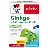 Doppelherz Ginkgo + B-Vitamine + Cholin - Mit Pantothensäure als Beitrag zur normalen geistigen Leistungsfähigkeit - 120 Kapseln
