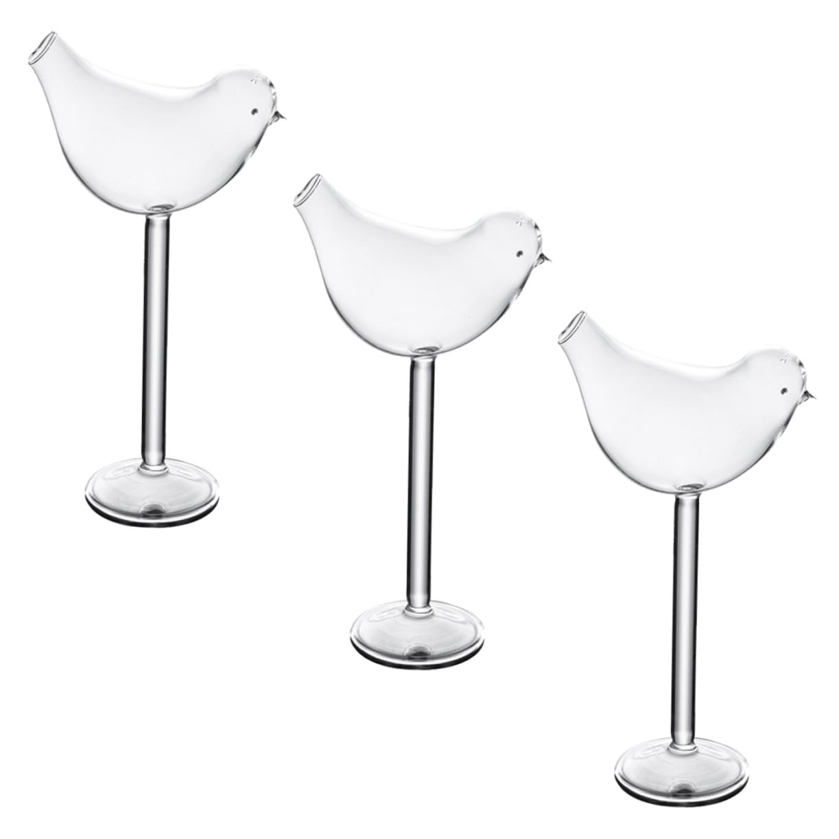 Verres à cocktail originaux en verre transparent d'oiseau lot de 3